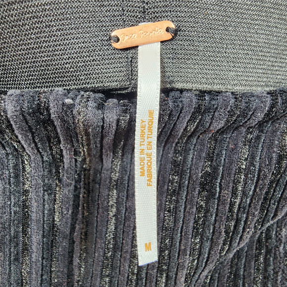 Free People Pants Womens Medium Flare 33" Inseam Pull On Velvet Ribbed Stretch - Picture 4 of 11